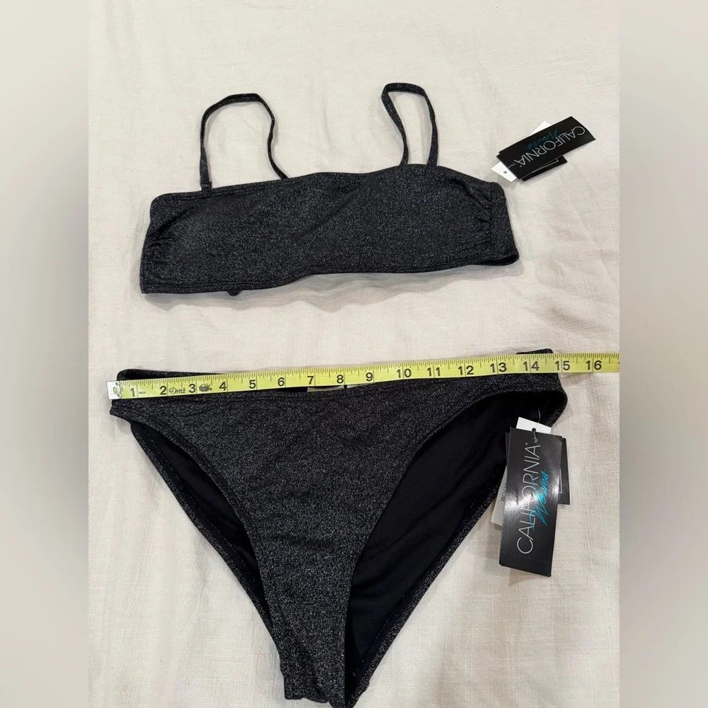 California Waves Sparkling Black Bikini NWT - Picture 4 of 7